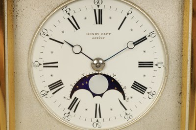 Lot 713 - MARGAINE.  A FINE AND RARE 19TH CENTURY FRENCH GRAND SONNERIE CARRIAGE CLOCK WITH MOONPHASE AND CALENDAR