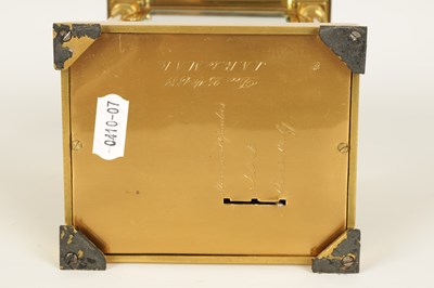 Lot 713 - MARGAINE.  A FINE AND RARE 19TH CENTURY FRENCH GRAND SONNERIE CARRIAGE CLOCK WITH MOONPHASE AND CALENDAR
