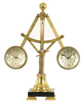 Lot 729 - A LARGE LATE 19TH CENTURY FRENCH INDUSTRIAL CENTRIFUGAL GOVERNOR CLOCK BAROMETER