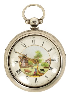 Lot 273 - D D NEVEREN. LONDON. A 19TH CENTURY SILVER PAIR CASED VERGE POCKET WATCH