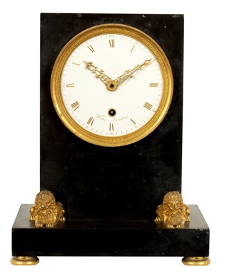 Lot 765 - THOMAS WEEKS, LONDON.  A FINE REGENCY ENGLISH FUSEE MANTLE CLOCK