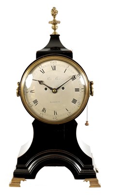 Lot 737 - ROBERT BEST, LONDON.  A GEORGE III EBONISED DOUBLE FUSEE BRACKET CLOCK