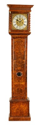Lot 799 - JOHN ANDREWS, LONDINI FECIT.  A LATE 17TH CENTURY BURR WALNUT 11” LONGCASE CLOCK