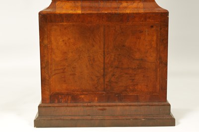 Lot 1113 - WINDMILLS, LONDON.  A GEORGE II BURR WALNUT QUARTER CHIMING LONGCASE CLOCK