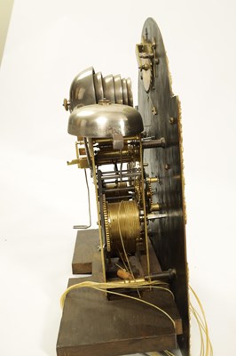 Lot 1113 - WINDMILLS, LONDON.  A GEORGE II BURR WALNUT QUARTER CHIMING LONGCASE CLOCK