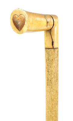 Lot 370 - A GOOD 19TH CENTURY WHALE BONE AND MARINE IVORY WALKING STICK