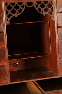 Lot 971 - A FINE MID 18TH CENTURY MAHOGANY SECRETAIRE CABINET ON STAND IN THE MANNER OF THOMAS CHIPPENDALE