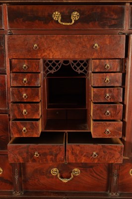 Lot 971 - A FINE MID 18TH CENTURY MAHOGANY SECRETAIRE CABINET ON STAND IN THE MANNER OF THOMAS CHIPPENDALE