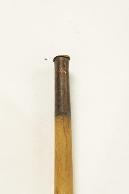 Lot 373 - A LATE 19TH CENTURY RHINOCEROS HORN SILVERED METAL MOUNTED WALKING STICK