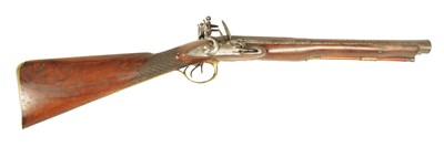 Lot 682 - HUGH VERNCOMD, BRISTOL. A RARE GEORGE III DOUBLE-BARRELLED FLINTLOCK COACHING CARBINE BLUNDERBUSS