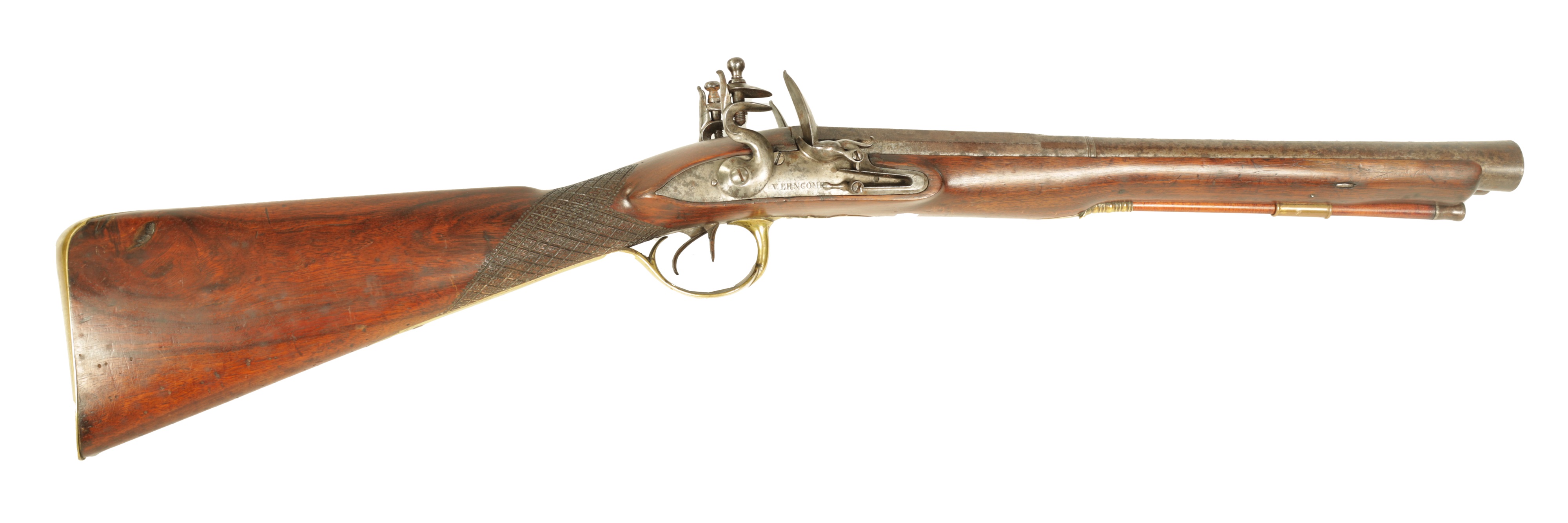 Rare George III double-barrelled flintlock coaching carbine blunderbuss by Hugh Verncomd of Bristol