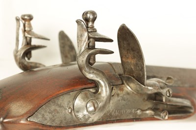 Lot 682 - HUGH VERNCOMD, BRISTOL. A RARE GEORGE III DOUBLE-BARRELLED FLINTLOCK COACHING CARBINE BLUNDERBUSS