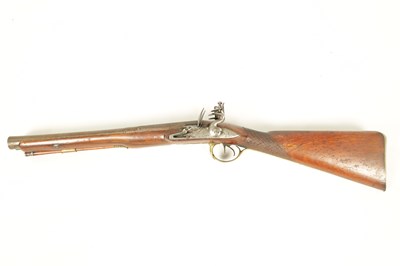 Lot 682 - HUGH VERNCOMD, BRISTOL. A RARE GEORGE III DOUBLE-BARRELLED FLINTLOCK COACHING CARBINE BLUNDERBUSS