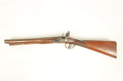 Lot 682 - HUGH VERNCOMD, BRISTOL. A RARE GEORGE III DOUBLE-BARRELLED FLINTLOCK COACHING CARBINE BLUNDERBUSS