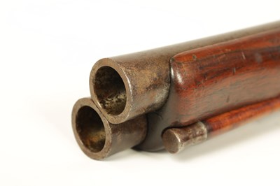 Lot 682 - HUGH VERNCOMD, BRISTOL. A RARE GEORGE III DOUBLE-BARRELLED FLINTLOCK COACHING CARBINE BLUNDERBUSS