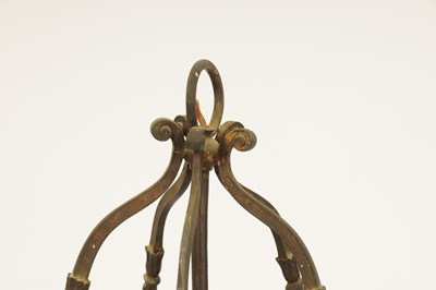 Lot 572 - A GOOD 19TH CENTURY GILT BRASS FIVE SIDED HANGING LANTERN