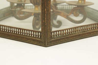 Lot 572 - A GOOD 19TH CENTURY GILT BRASS FIVE SIDED HANGING LANTERN