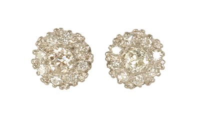 Lot 248 - A PAIR OF 18CT WHITE GOLD DIAMOND STUD EARRINGS