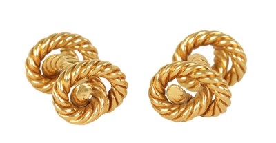 Lot 242 - A PAIR OF 18CT GOLD HERMES CUFFLINKS