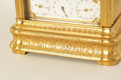 Lot 716 - DROCOURT, PARIS  No. 12353.  A FINE 19TH CENTURY FRENCH GRANDE-SONNERIE  ENGRAVED GORGE-CASE GIANT CARRIAGE CLOCK
