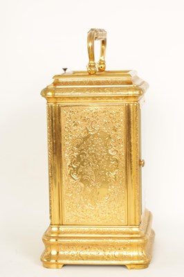Lot 716 - DROCOURT, PARIS  No. 12353.  A FINE 19TH CENTURY FRENCH GRANDE-SONNERIE  ENGRAVED GORGE-CASE GIANT CARRIAGE CLOCK
