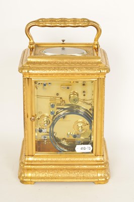 Lot 716 - DROCOURT, PARIS  No. 12353.  A FINE 19TH CENTURY FRENCH GRANDE-SONNERIE  ENGRAVED GORGE-CASE GIANT CARRIAGE CLOCK