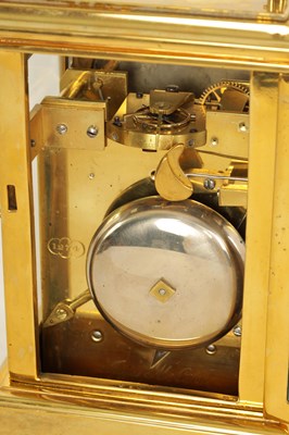 Lot 715 - JAMES McCABE, ROYAL EXCHANGE, LONDON No. 1274. A FINE 19TH CENTURY ENGLISH DOUBLE FUSEE REPEATING CARRIAGE CLOCK