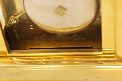 Lot 715 - JAMES McCABE, ROYAL EXCHANGE, LONDON No. 1274. A FINE 19TH CENTURY ENGLISH DOUBLE FUSEE REPEATING CARRIAGE CLOCK