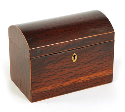 Lot 466 - A GEORGIAN PARTRIDGE WOOD DOME-TOP TEA CADDY