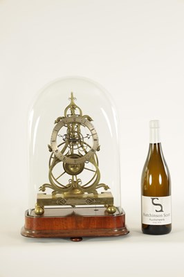 Lot 823 - JAMES CONDLIFF, LIVERPOOL.  A FINE MID 19TH CENTURY ENGLISH BRASS GREAT-WHEEL SKELETON CLOCK WITH PASSING STRIKE
