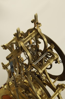 Lot 823 - JAMES CONDLIFF, LIVERPOOL.  A FINE MID 19TH CENTURY ENGLISH BRASS GREAT-WHEEL SKELETON CLOCK WITH PASSING STRIKE