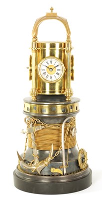 Lot 758 - A FINE MID 19TH CENTURY FRENCH INDUSTRIAL AUTOMATON LIGHTHOUSE CLOCK MODELLED AFTER BOLLARD