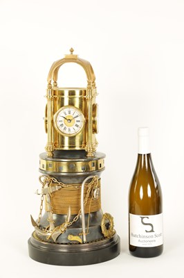 Lot 758 - A FINE MID 19TH CENTURY FRENCH INDUSTRIAL AUTOMATON LIGHTHOUSE CLOCK MODELLED AFTER BOLLARD