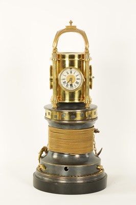 Lot 758 - A FINE MID 19TH CENTURY FRENCH INDUSTRIAL AUTOMATON LIGHTHOUSE CLOCK MODELLED AFTER BOLLARD
