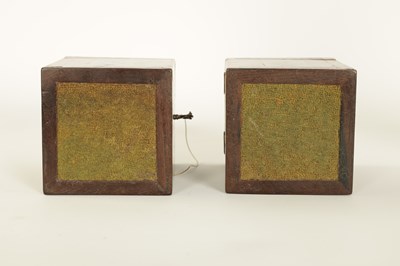 Lot 486 - A PAIR OF LATE GEORGE III SPECIMEN WOOD TEA CADDIES