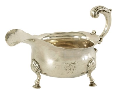 Lot 294 - A GEORGE II SILVER SAUCE BOAT