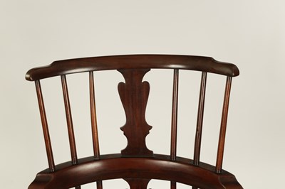 Lot 1001 - A GEORGE II MAHOGANY COMB BACK WINDSOR CHAIR