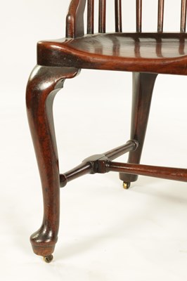 Lot 1001 - A GEORGE II MAHOGANY COMB BACK WINDSOR CHAIR