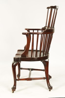 Lot 1001 - A GEORGE II MAHOGANY COMB BACK WINDSOR CHAIR