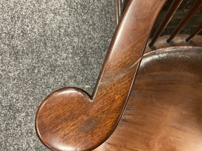 Lot 1001 - A GEORGE II MAHOGANY COMB BACK WINDSOR CHAIR
