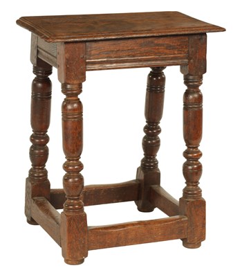 Lot 857 - A LATE 17TH CENTURY OAK JOINT STOOL