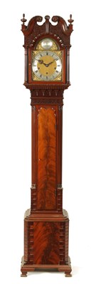 Lot 824 - AN EARLY 20TH CENTURY CHIPPENDALE STYLE MAHOGANY MINIATURE LONGCASE CLOCK