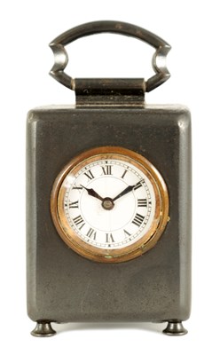 Lot 685 - A LATE 19TH CENTURY FRENCH GUN-METAL MINIATURE BOUDOIR CARRIAGE CLOCK