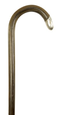 Lot 367 - A LATE 19TH CENTURY RHINOCEROS HORN SILVER MOUNTED WALKING STICK