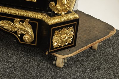 Lot 875 - MATHIEU BEFORT (BEFORT JEUNE) (1813 - 1880) A FINE 19TH CENTURY PIETRA DURA AND ORMOLU MOUNTED EBONISED SIDE CABINET OF LARGE SIZE