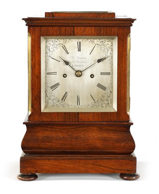 Lot 742 - R. WEBSTER, 43 CORNHILL, LONDON.  A MID 19TH CENTURY ROSEWOOD  MANTEL CLOCK