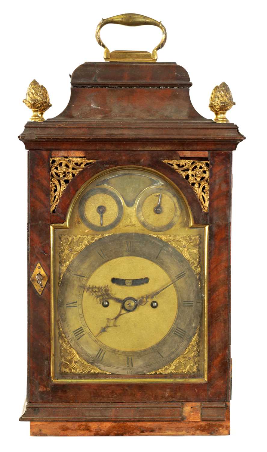 Lot 817 - PEACOCK, ROYAL EXCHANGE, LONDON.  A GEORGE III DOUBLE FUSEE VERGE BRACKET CLOCK