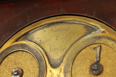 Lot 817 - PEACOCK, ROYAL EXCHANGE, LONDON.  A GEORGE III DOUBLE FUSEE VERGE BRACKET CLOCK