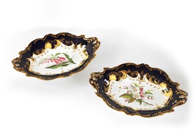 Lot 26 - A PAIR OF EARLY 19TH CENTURY SPODE TYPE DESSERT DISHES
