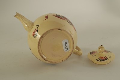 Lot 52 - AN 18TH CENTURY STAFFORDSHIRE CREAMWARE  ROYAL COMMEMORATIVE GLOBULAR TEAPOT CIRCA 1770